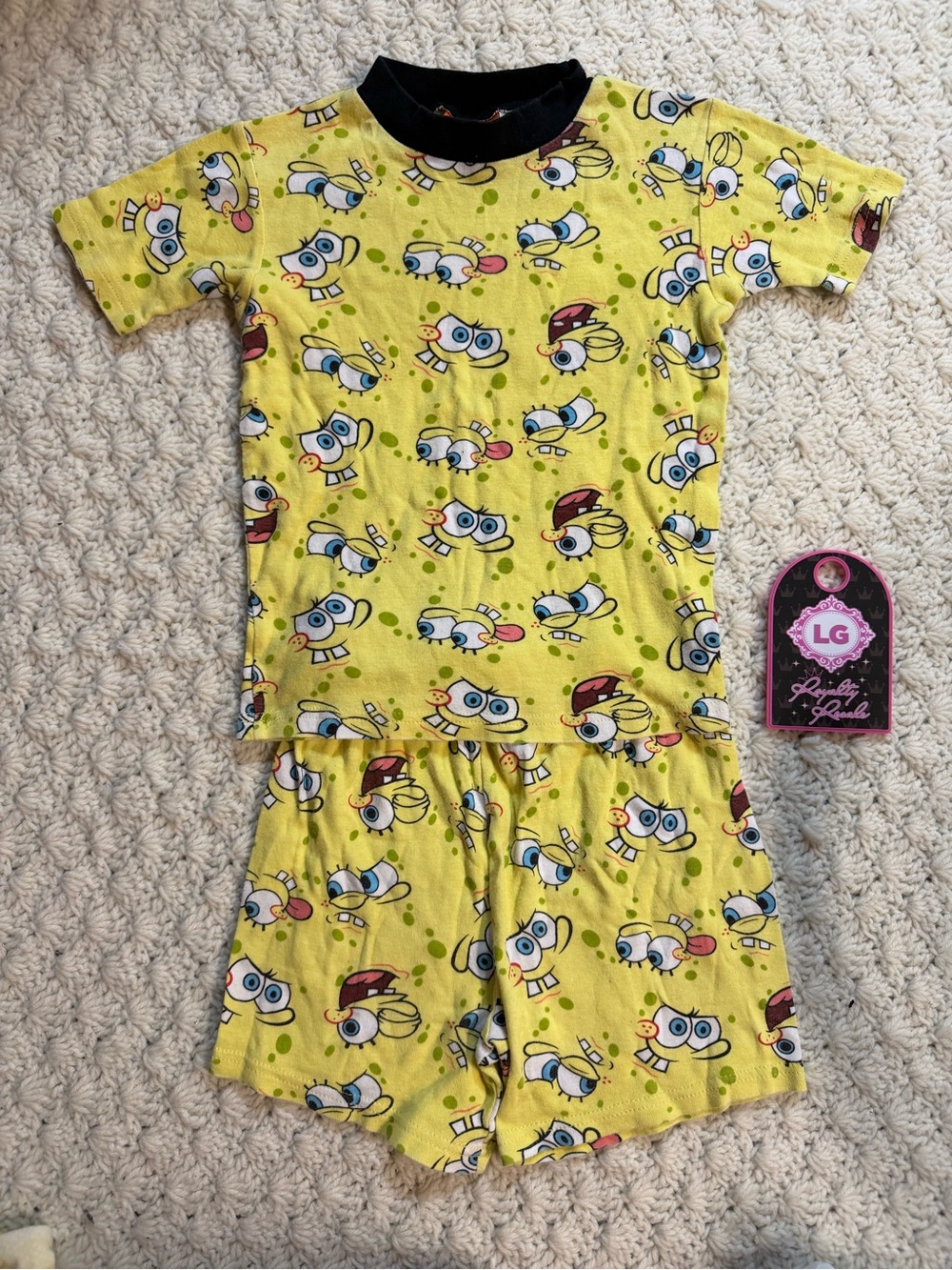 SpongeBob SquarePants Yellow & Black Kids Pajama Set